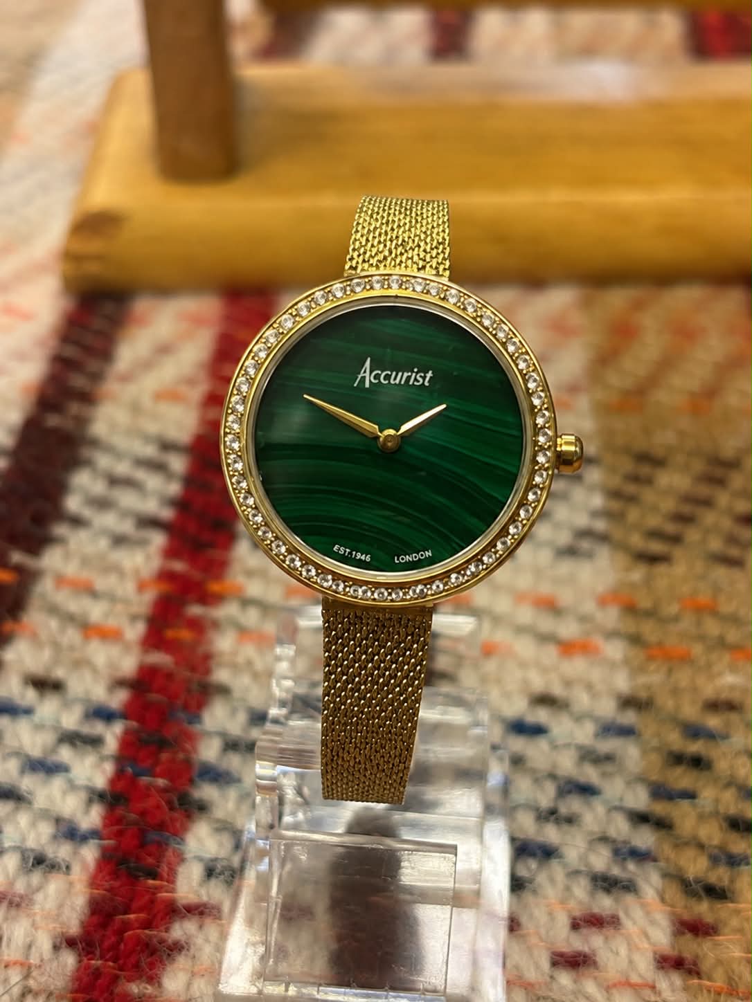 Accurist Ladies Emerald Green Diamanté Watch