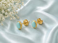 Amore Robin’s Egg Turquoise Stud Earrings – 18ct Gold