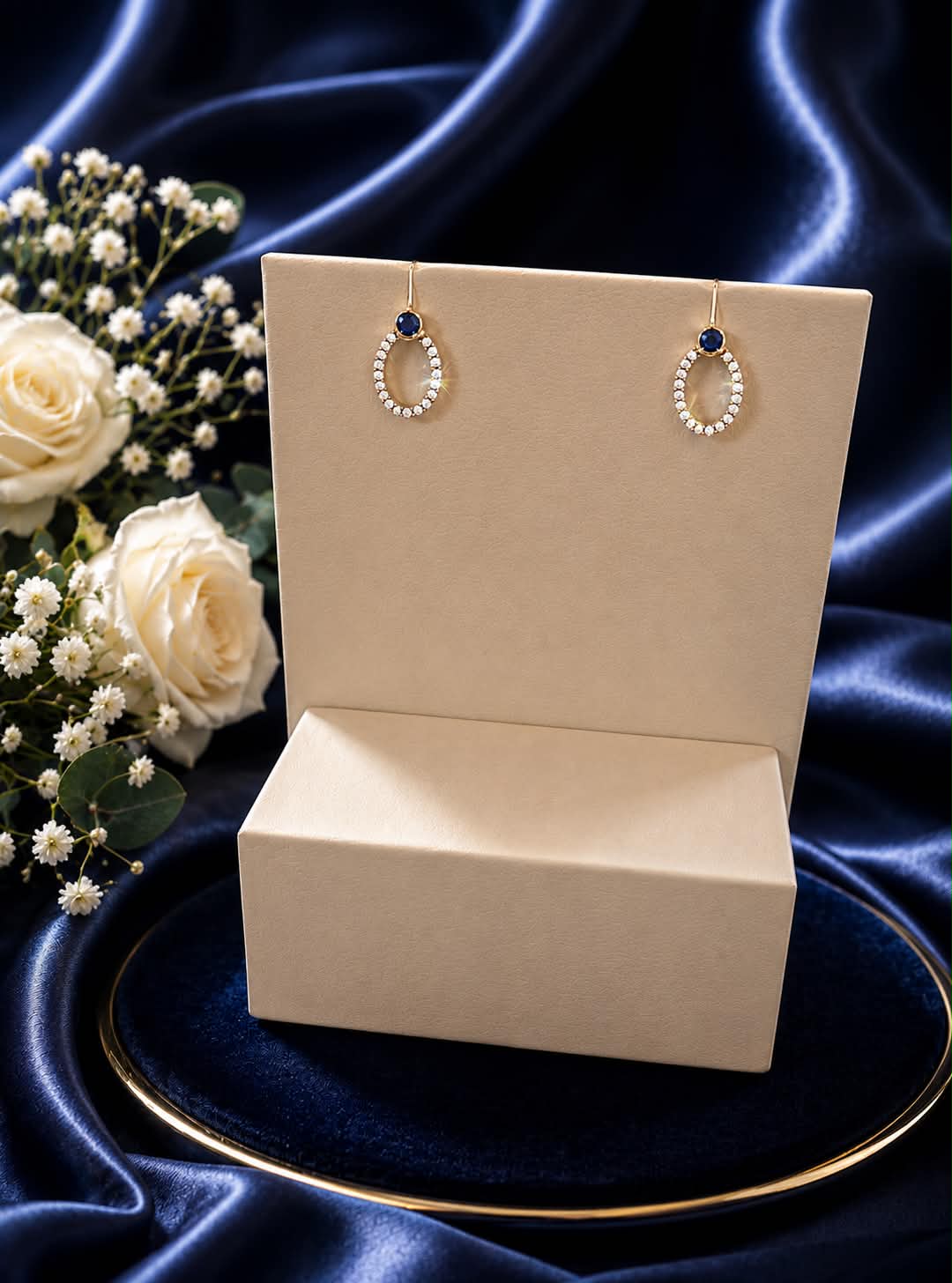 Amore Sapphire & Diamond Earrings – White Gold