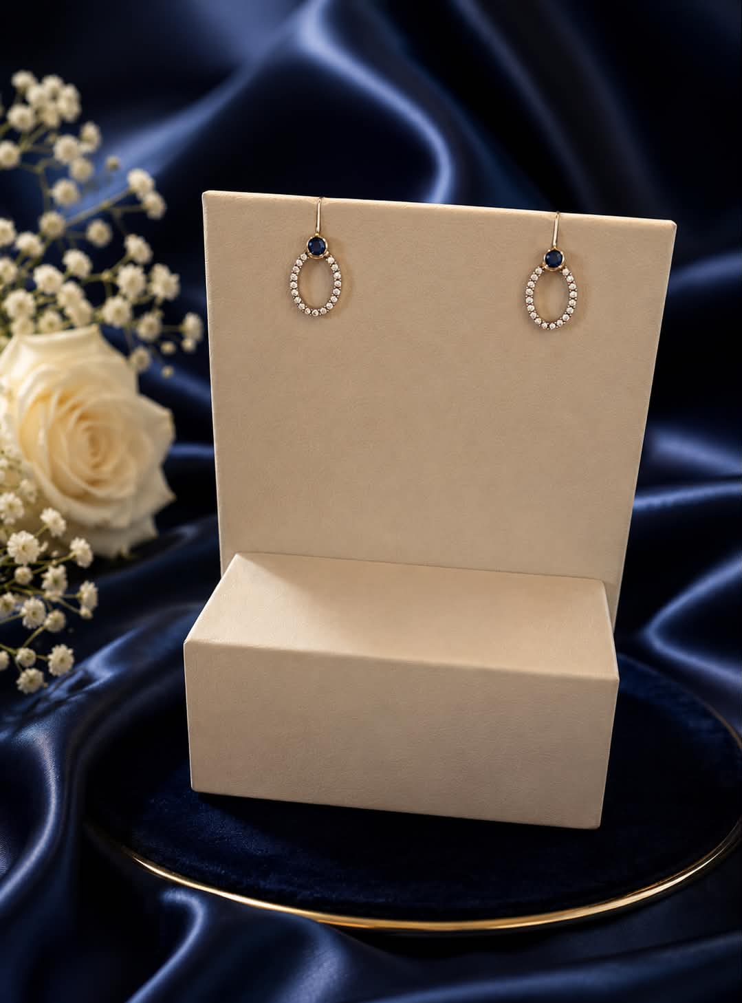 Amore Sapphire & Diamond Earrings – White Gold