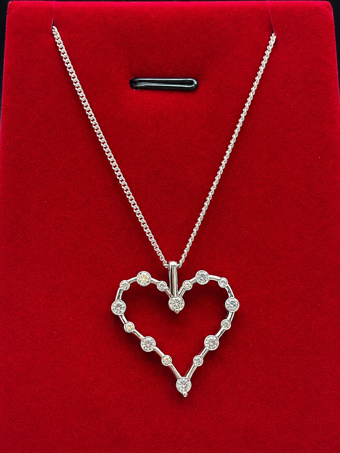 Stirling silver and cz heart necklace