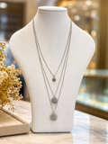 Layered Silver Pendant Necklace