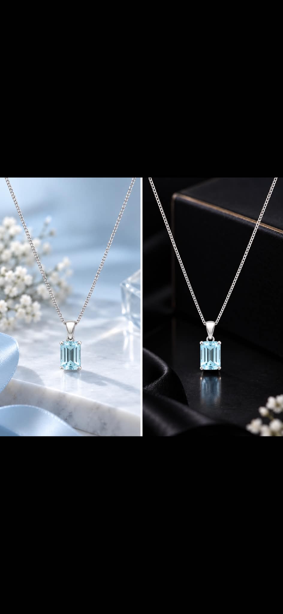 Aquamarine pendant necklace