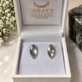 Sterling Silver Marquise Stud Earrings